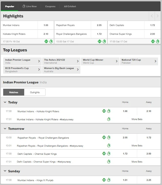 Betting sites with best odds betway