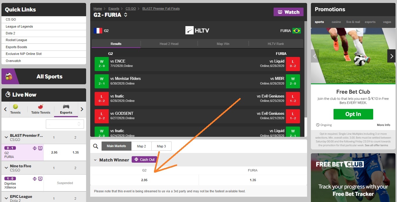 Betway esports betting 2
