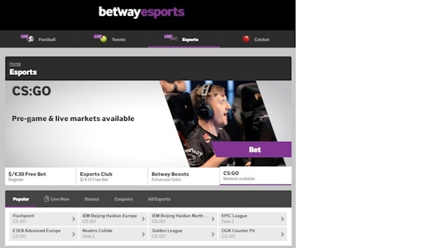 Betway india esports betting