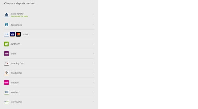 Betway vs Bet365 deposit methods small