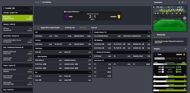 Come On How to place live bets