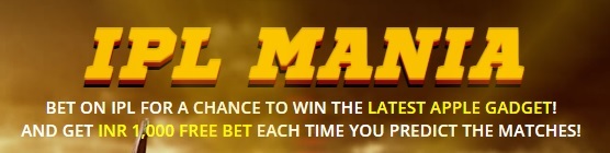 Bet on IPL 2020 for a chance to win the latest apple gadget & get Rs. 1,000 Free Bet each time you predict a match!