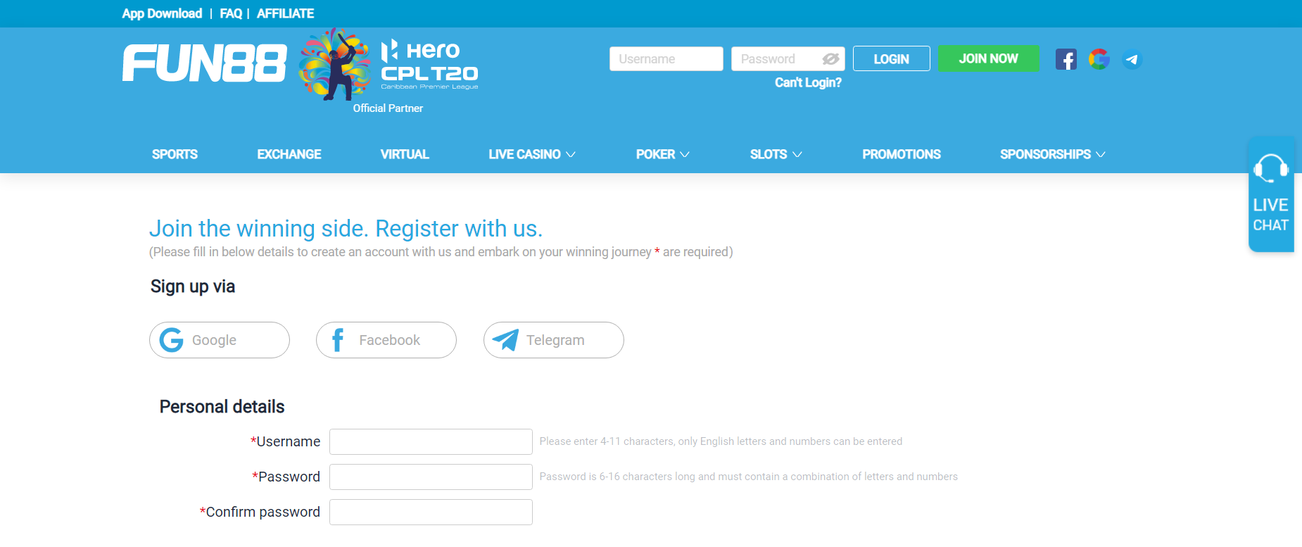 Fun88 Registration 1