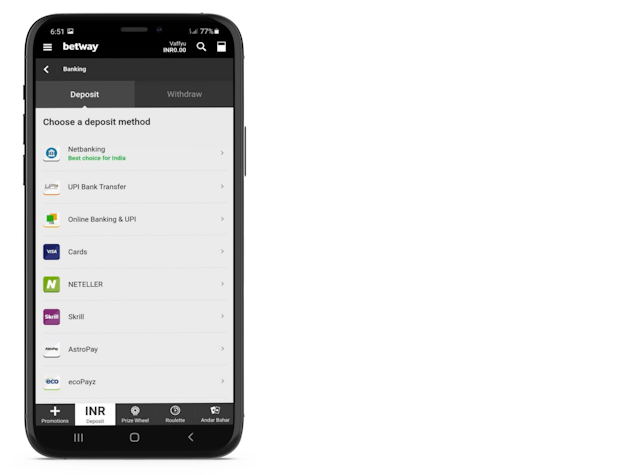 How to deposit on Betway App
