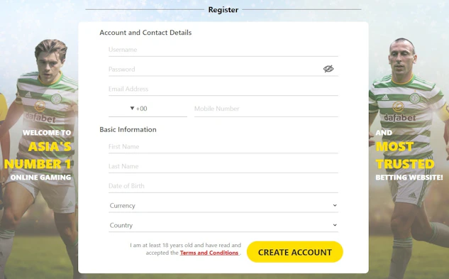 How to register on dafa sports