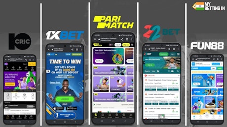 Image with mobile screenshots of the best kabaddi betting sites