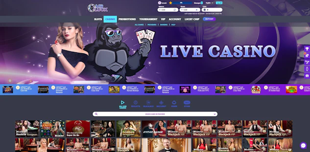 Mr Luck Live Casino Game Selection