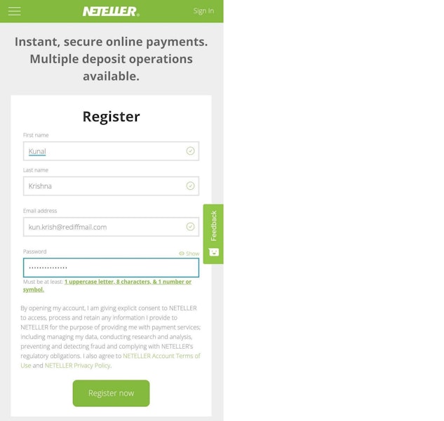 Neteller India Betting Account Setup Half