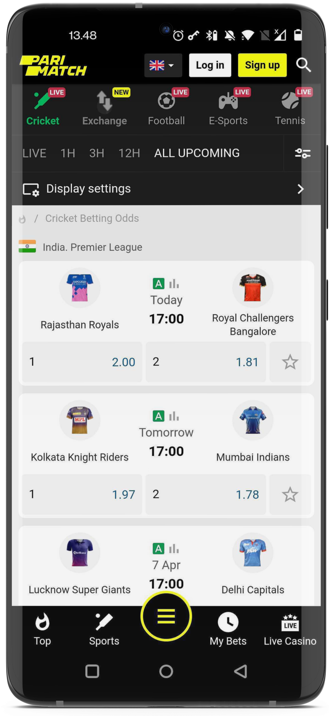 Parimatch Cricket Betting