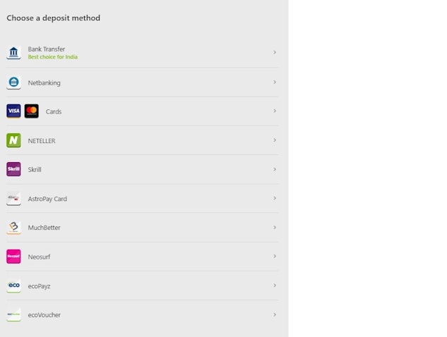 How to use betway in india deposit