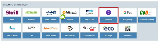 Phonepe deposit 1x Bet