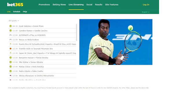 Tennis betting sites live streaming india